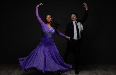 Photo of two SUU Ballroom Dancers.