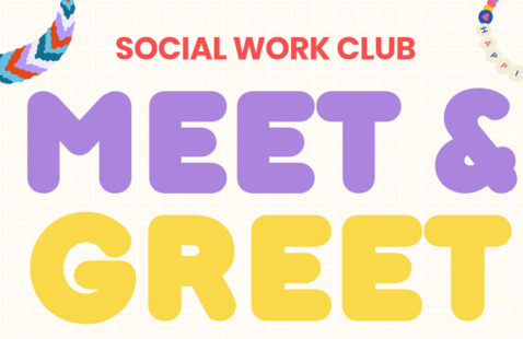 Social work club meet and greet with bracelets
