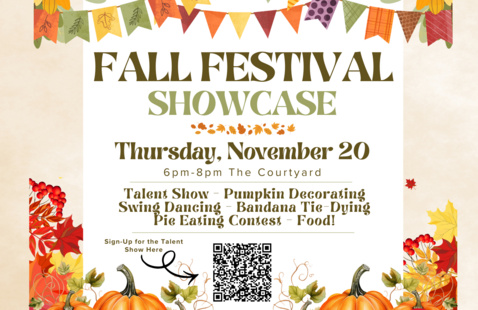 Fall Festival Showcase - 11/20/25 6pm-8pm Housing Courtyard ?s - Jayleevasquez@suu.edu 