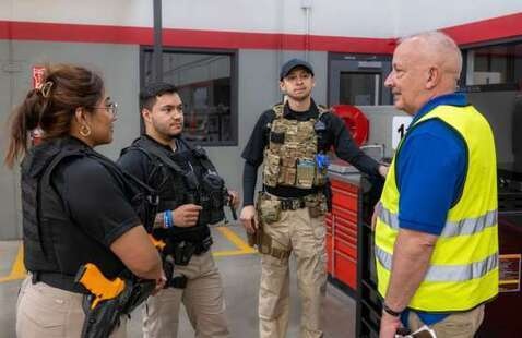 students talking at the PSI