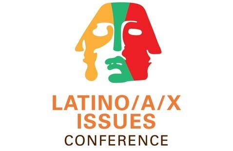 colorful mask latino/a/x conference logo