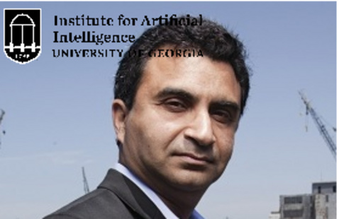 Headshot of Dr. Milind Tambe with IAI Logo