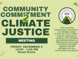 Flyer for CC2CJ event, MWCE logo.