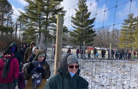 Hiking around the bison enclosure.