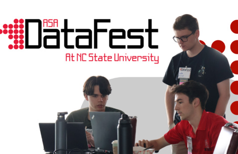 Students looking a computer