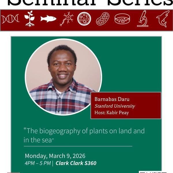 Biology Seminar Series: Barnabas Daru, "The biogeography of plants on land and in the sea"
