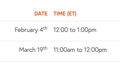 the date and time of the meetings
