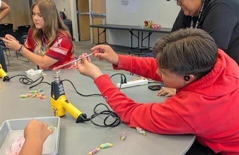 Students working on engineering activity at the University of Nevada, Reno