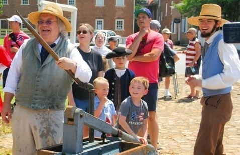 Bucket brigade and firehose demonstration, 4th of July, 2025