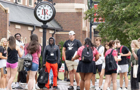 Admitted students gather during an open house event