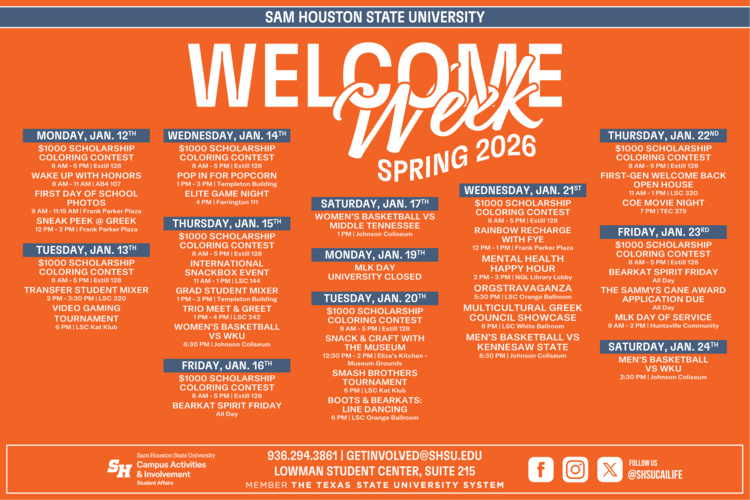 Events on January 22, 2026 - Sam Houston State University