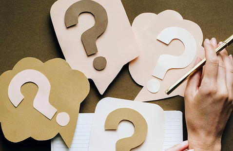 several paper question marks