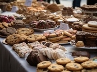 Cookies and pastries at a bake sale