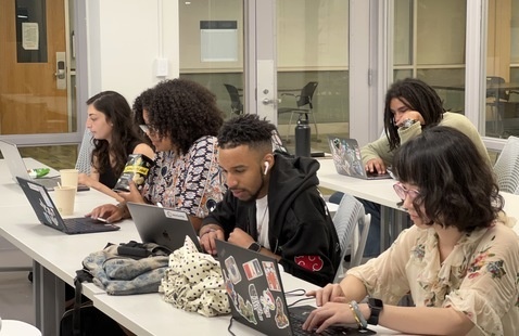 Photos of students at a CCSS Workshop