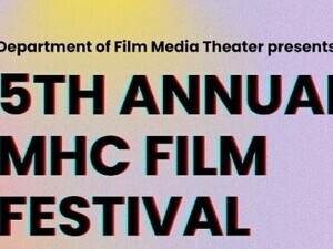 Gradient film background of purples and yellows. Text reads 5th Annual MHC Film Festival.