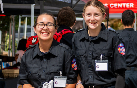 Photo of two EMS students at the Windsor campus