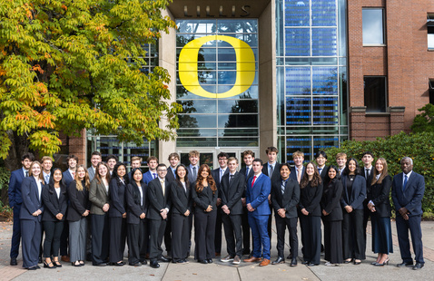 group of students in front of Lillis