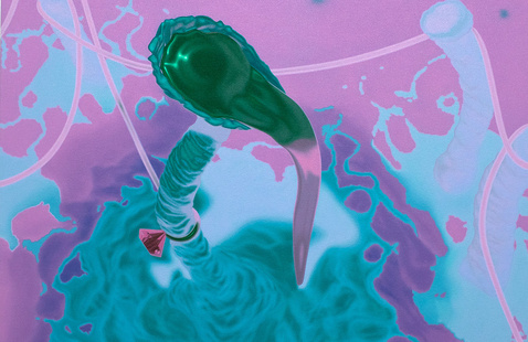 Dinner, 2025, oil on canvas, 40 x 40 x 1.75 inches.