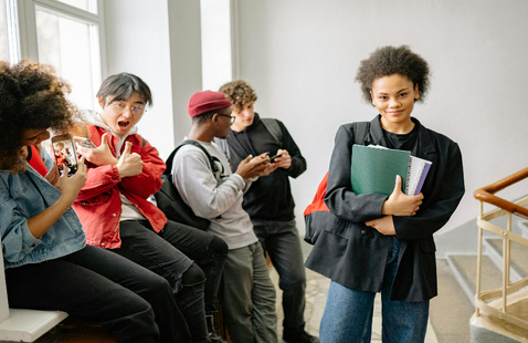 A group of teens hanging out