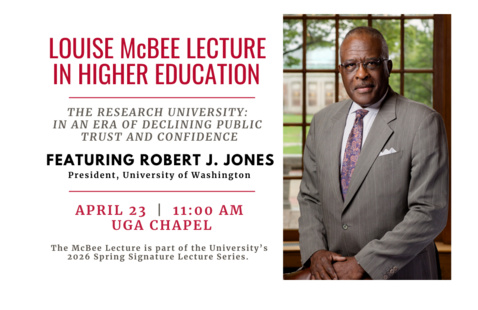 Photo of President Jones with Event Information