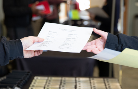 Photograph of an individual sharing their poem.
