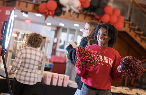 Students gather in student center for event