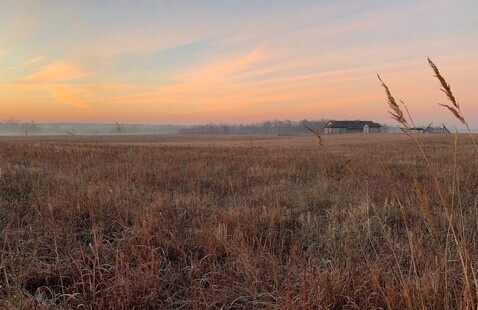 a cool morning on the prairie, Prophetstown State Park, staff photo