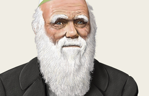 Cartoon of Charles Darwin