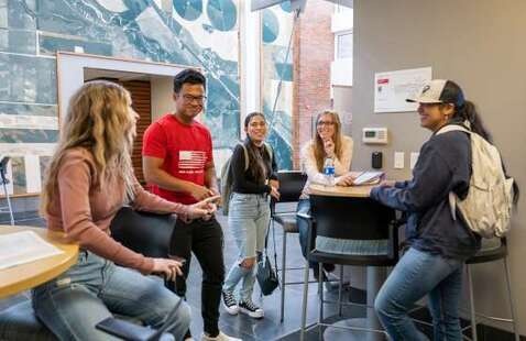 students socializing
