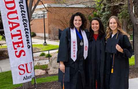 SUU Graduates in graduation regalia