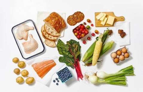 Family Dinner ingredients on table