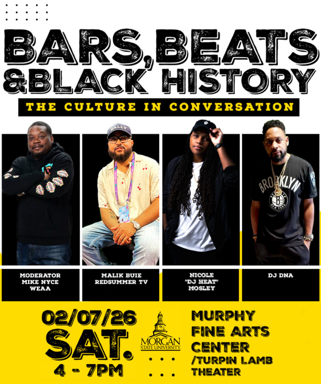 Feb 7, 2026: Bars, Beats & Black History: The Culture in Conversation at Carl J. Murphy Fine Arts Center thumbnail image