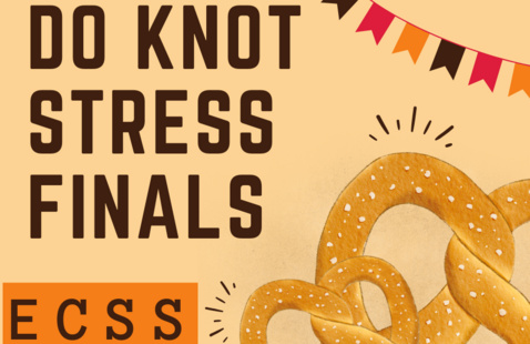 prezels with flags and :Do Knot Stress Finals ECSS"