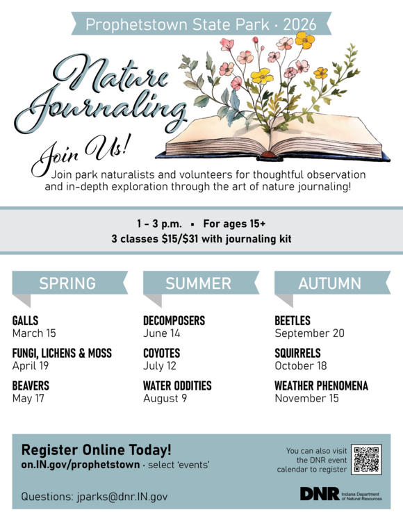 2026 Nature Journaling Summer Series, Prophetstown State Park