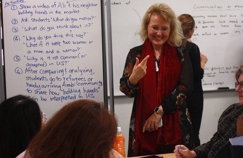 photo of a woman conducting an interactive workshop 