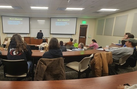 Dr Sherwin kicks off the first W4W with a packed room for his engaging talk. 