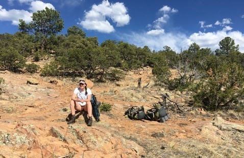 girl hiking in new mexico; photo is Carol Carpenter's