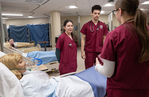 Nursing students at MCPHS