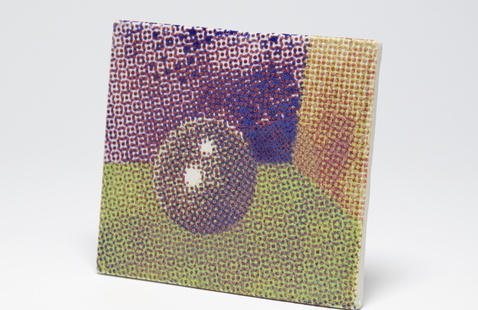 tile with digitally printed image on it