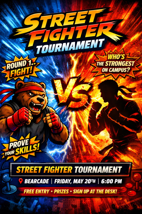 Feb 18, 2026: Bearcade Spring Street Fighter Tournament at University Student Center thumbnail image