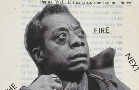 Art including image of James Baldwin