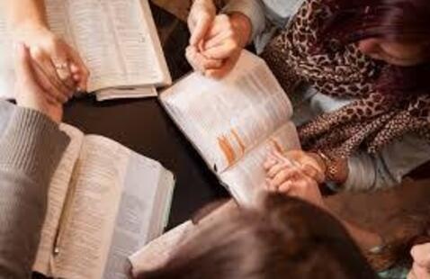A group bible study. 