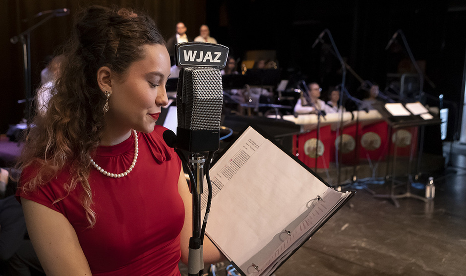 a vocalist performing at a previous Big Broadcast concert.