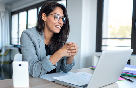 An individual taking part in webinar