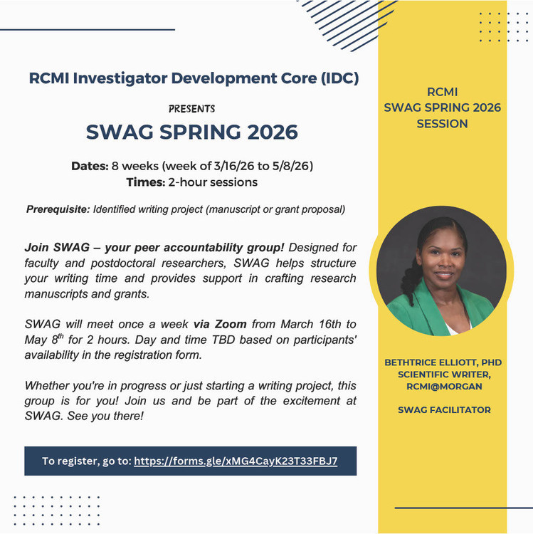 Mar 16, 2026: RCMI Investigator Development Core Presents: SWAG Spring 2026 thumbnail image