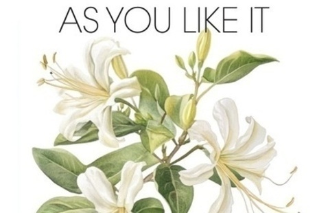 Title As You Like It with white flower 