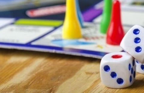 A board game with dice
