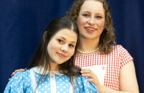 Tina and Judy Denmark will do whatever it takes to achieve stardom in "Ruthless!"