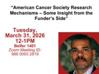 EIPM Seminar Series: “American Cancer Society Research Mechanisms – Some Insight from the Funder’s Side”