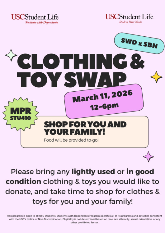 Clothing & Toy Swap for Students with Dependents